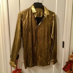 PJPaul Jones Gold Metallic Men's Shirt Size Medium
